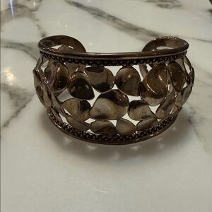 Michael Dawkins Sterling silver cuff bracelet w/rose petal motif
